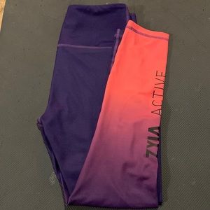 ZYIA leggings pink and purple ombré